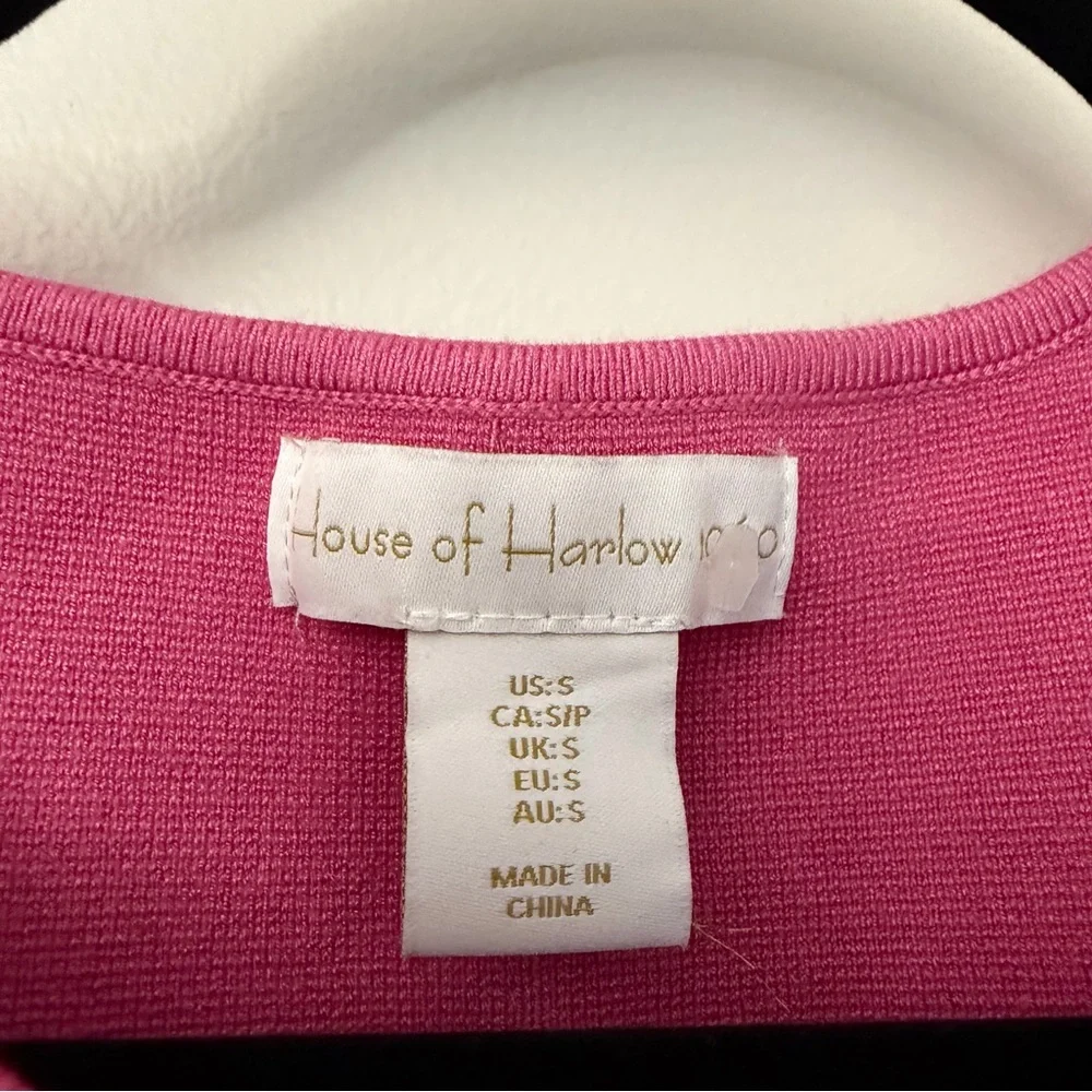 House of Harlow 1960 Ribbed Crop Top Pink - Picture 4 of 5